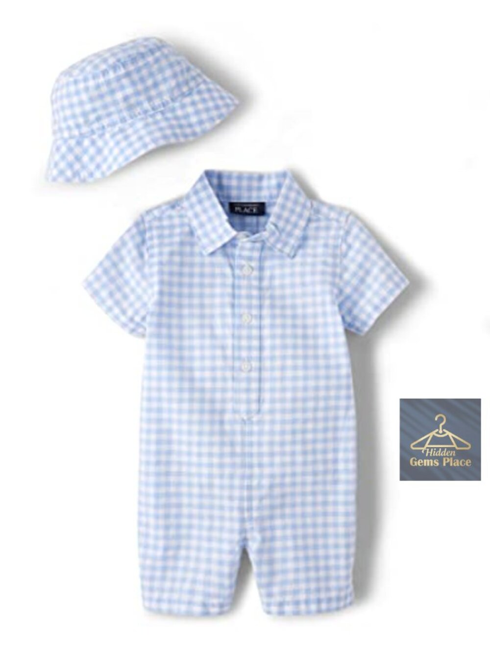 Baby Romper and Hat Set 2-Piece Cotton Outfit Gift - Picture 1 of 3